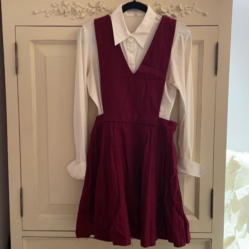 Maroon Wool Mix Overdress